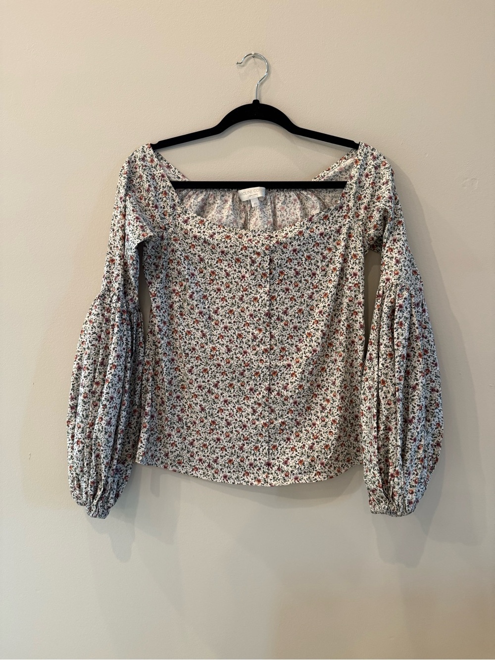 Caroline Constas White Blouse with Red Floral Print